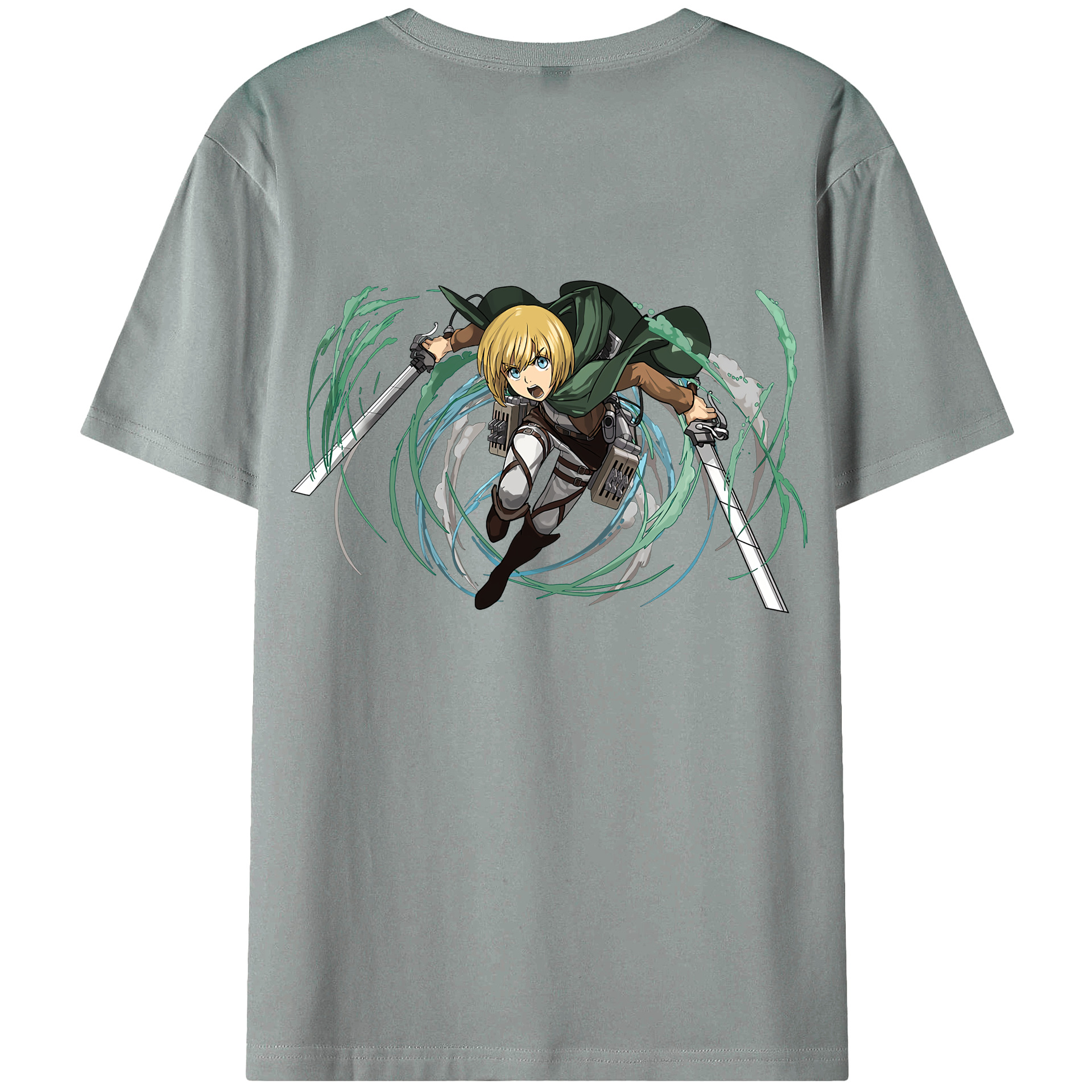 （画像用） 進撃の巨人 アルミン·アルレルト Attack on Titan Armin Arlert 綿100％ メンズ半袖Tシャツ（バックプリント） 通気性